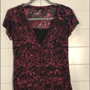 Maroon pink black JKLA CALIFORNIA cute blouse